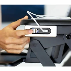 Mount-It! MI-7927E Electric 41"W Standing Desk Converter With USB Port, Black