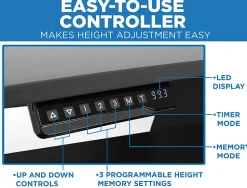 Mount-It! MI-7982 Electric Height-Adjustable Standing Mobile Workstation, 31