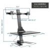 Mount-It! MI-7952 Electric Standing Desk Converter With Dual-Monitor Mount, Black