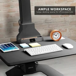 Mount-It! MI-7952 Electric Standing Desk Converter With Dual-Monitor Mount, Black