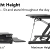 Mount-It! MI-7962 Electric Standing Desk Riser, 6"H x 50"W x 9"D, Black