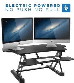 Mount-It! MI-7962 Electric Standing Desk Riser, 6"H x 50"W x 9"D, Black
