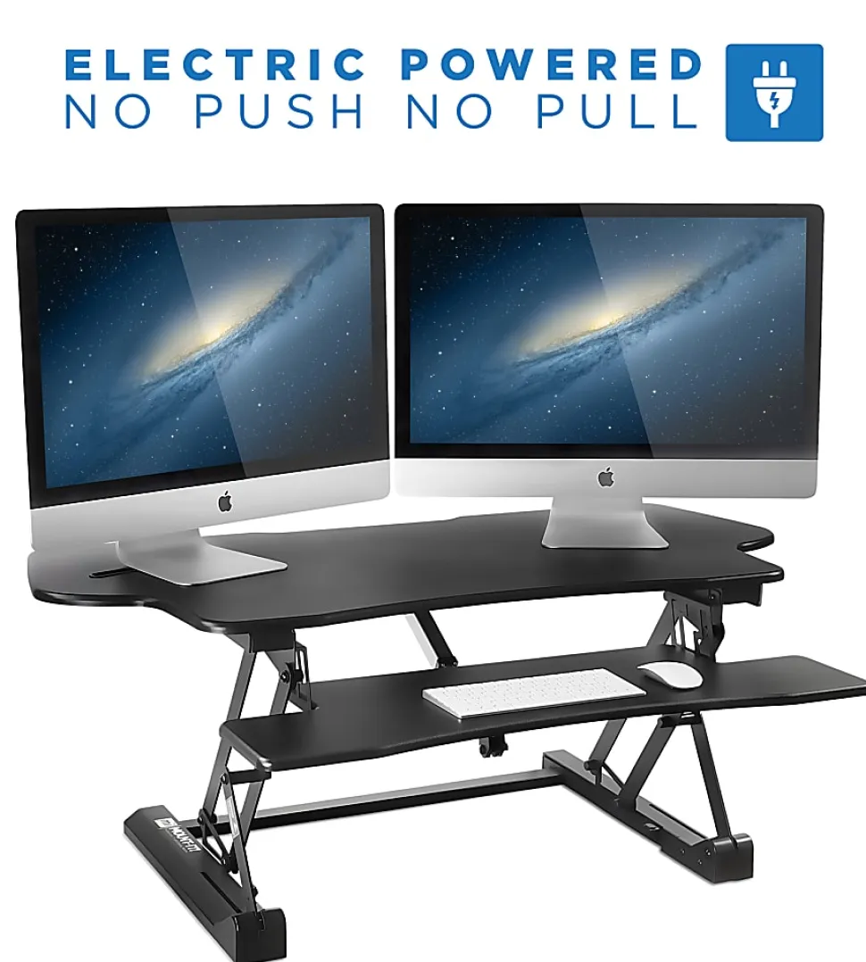Mount-It! MI-7962 Electric Standing Desk Riser, 6"H x 50"W x 9"D, Black