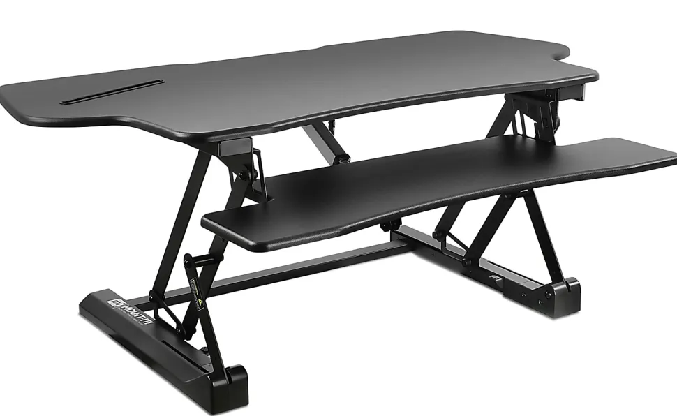 Mount-It! MI-7962 Electric Standing Desk Riser, 6"H x 50"W x 9"D, Black