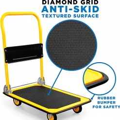 Mount-It! MI-920 Foldable Flatbed With Swivel Wheels, 32