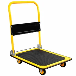 Mount-It! MI-921 Foldable Flatbed With Swivel Wheels, 33"H x 23"W x 35"D, Black
