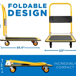 Mount-It! MI-921 Foldable Flatbed With Swivel Wheels, 33