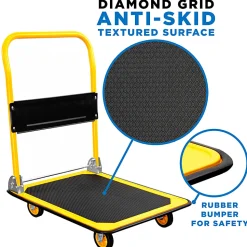 Mount-It! MI-921 Foldable Flatbed With Swivel Wheels, 33