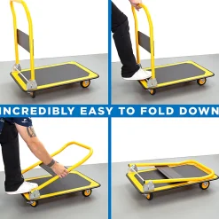 Mount-It! MI-921 Foldable Flatbed With Swivel Wheels, 33