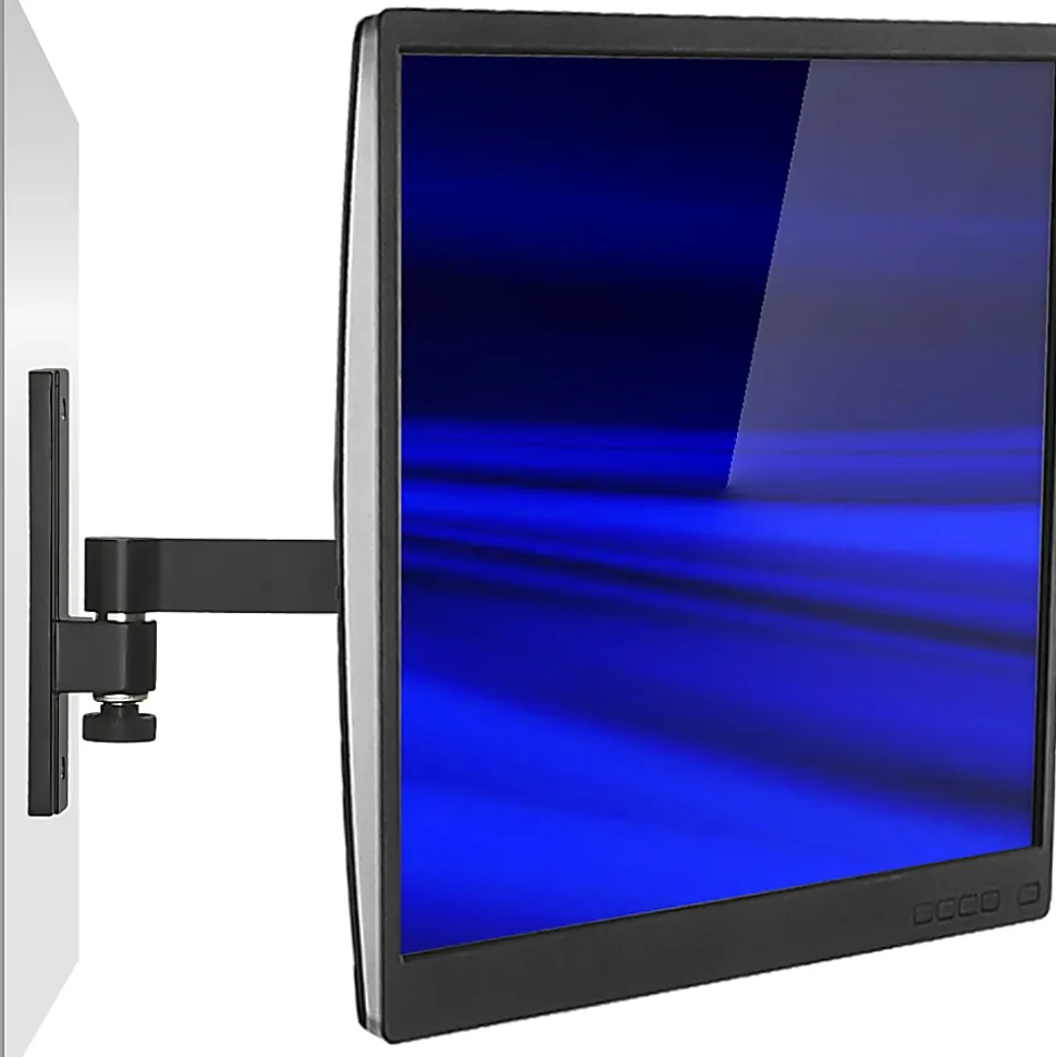 Mount-It! MI-405 Full-Motion Monitor Wall Mount, 6.4"H x 7.7"W x 1.9"D, Black