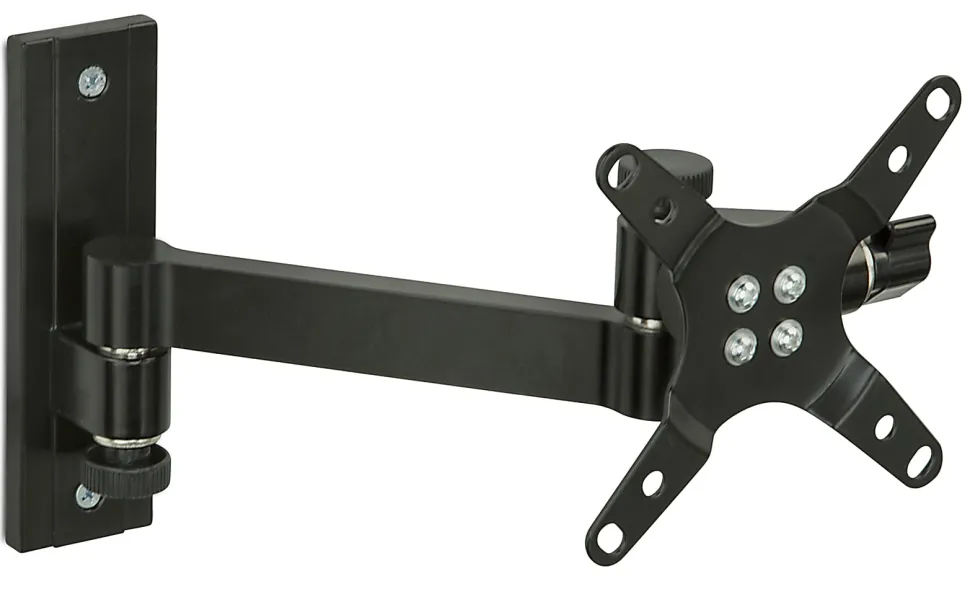 Mount-It! MI-405 Full-Motion Monitor Wall Mount, 6.4"H x 7.7"W x 1.9"D, Black