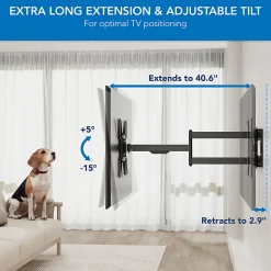 Mount-It! MI-393 Full-Motion TV Wall Mount, Black