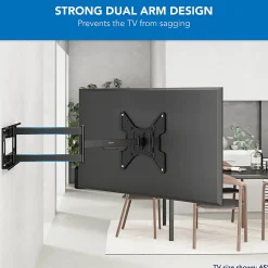 Mount-It! MI-393 Full-Motion TV Wall Mount, Black