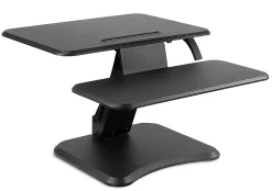 Mount-It! MI-7957 Height-Adjustable Standing Desk Riser, 5"H x 26"W x 19.8"D, Black