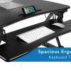 Mount-It! MI-7955 Height-Adjustable Standing Desk Riser, 6"H x 35.5"W x 9"D, Black