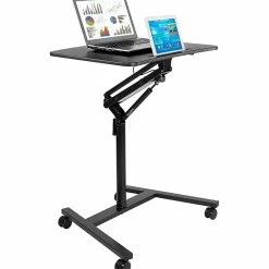 Mount-It! MI-7969 Height-Adjustable Rolling Sit-Stand Workstation, 41-3/4