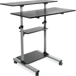 Mount-It! MI-7970 Height-Adjustable Mobile Standing Desk Workstation, 55