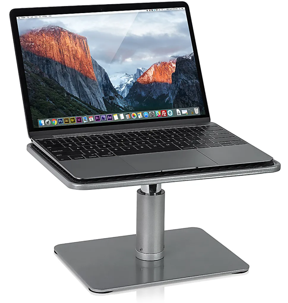 Mount-It! MI-7272, Height Adjustable Laptops (11"-15") & Monitor (24"-32") Stand, Silver