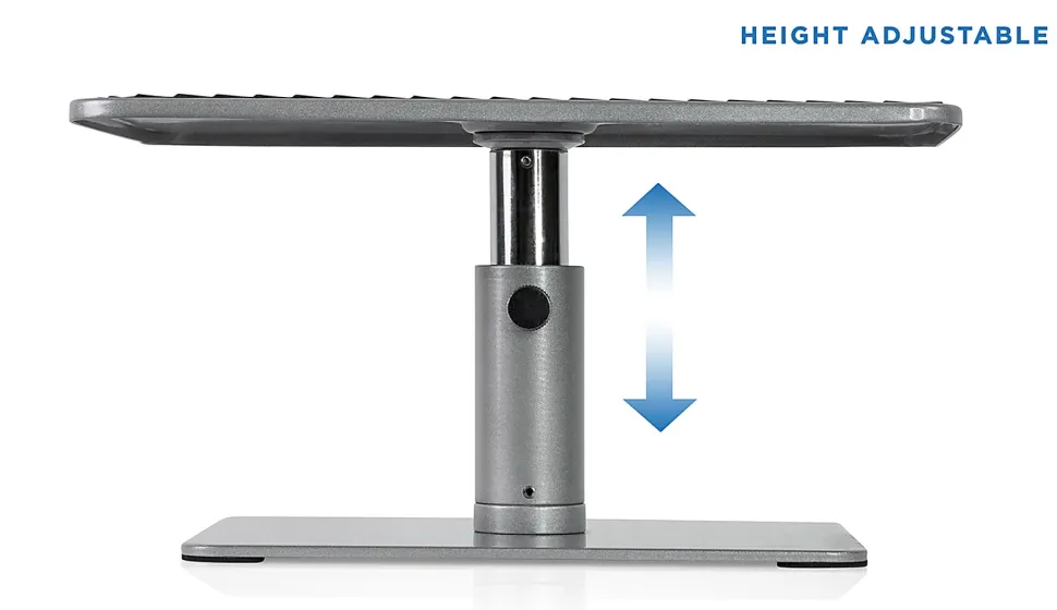 Mount-It! MI-7272, Height Adjustable Laptops (11"-15") & Monitor (24"-32") Stand, Silver