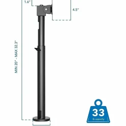 Mount-It! MI-3796 Height-Adjustable POS Retail Monitor Mount, Black