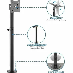Mount-It! MI-3796 Height-Adjustable POS Retail Monitor Mount, Black