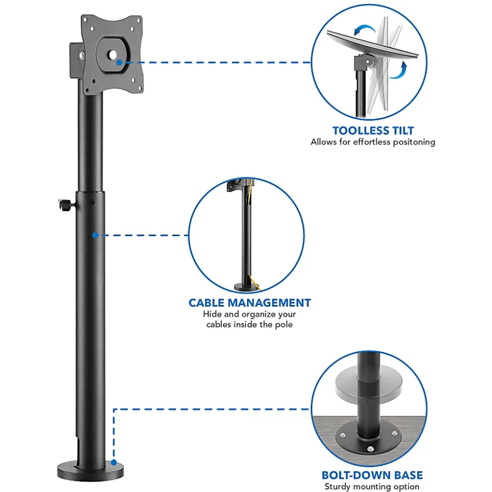 Mount-It! MI-3796 Height-Adjustable POS Retail Monitor Mount, Black