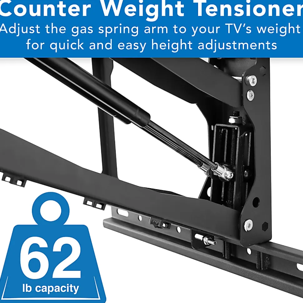 Mount-It! MI-384 Height-Adjustable Fireplace TV Mount For Screens 42" - 65", 70"H x 40"W x 13"D, Black