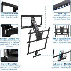 Mount-It! MI-384 Height-Adjustable Fireplace TV Mount For Screens 42