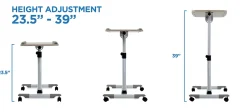 Mount-It! MI-7946 Laptop Cart Mobile Workstation, 34-1/8"H x 18-5/8"W x 6-1/8"D, Black