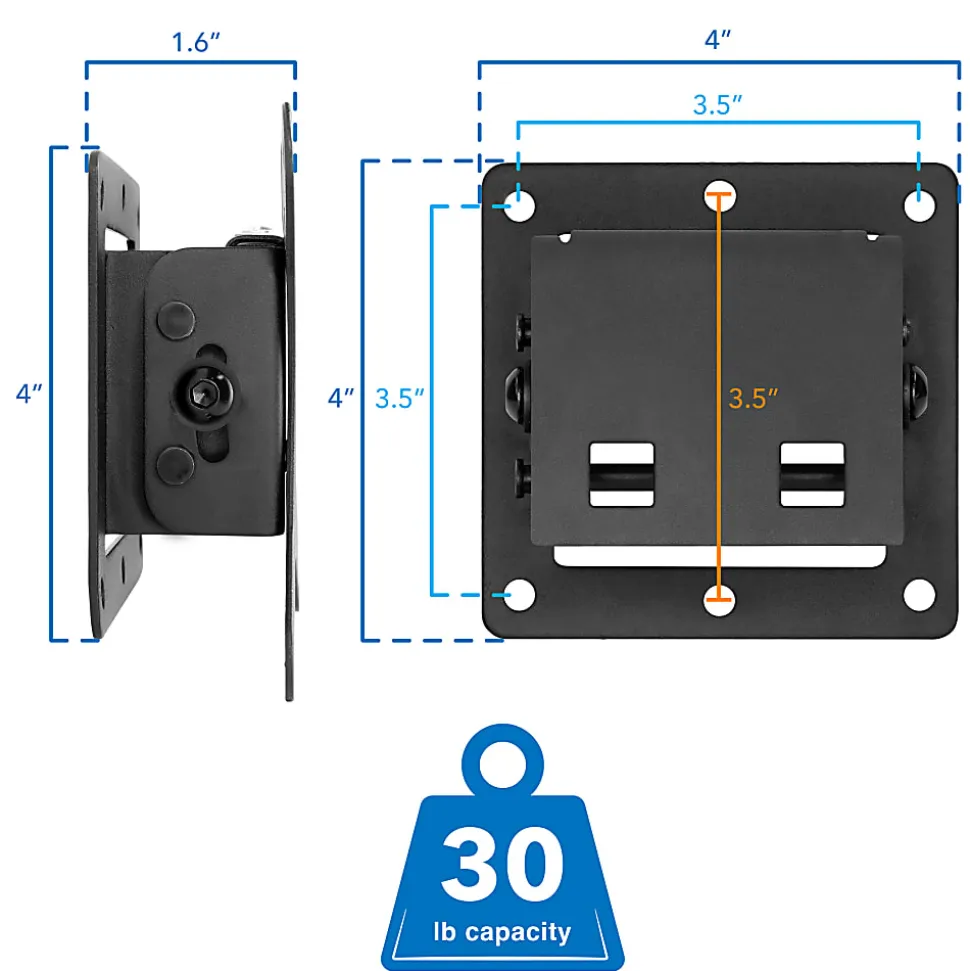 Mount-It! MI-6524 Low-Profile Tilting TV Wall Mount, Black