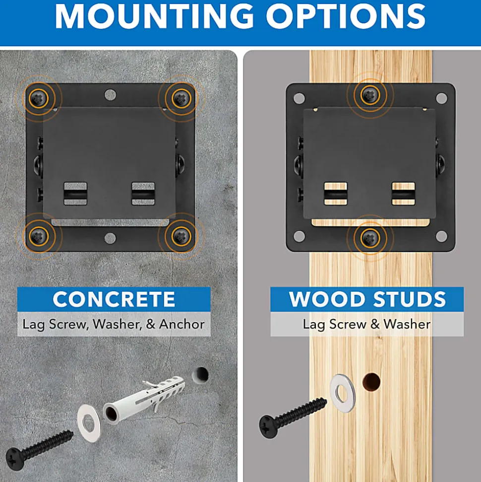 Mount-It! MI-6524 Low-Profile Tilting TV Wall Mount, Black