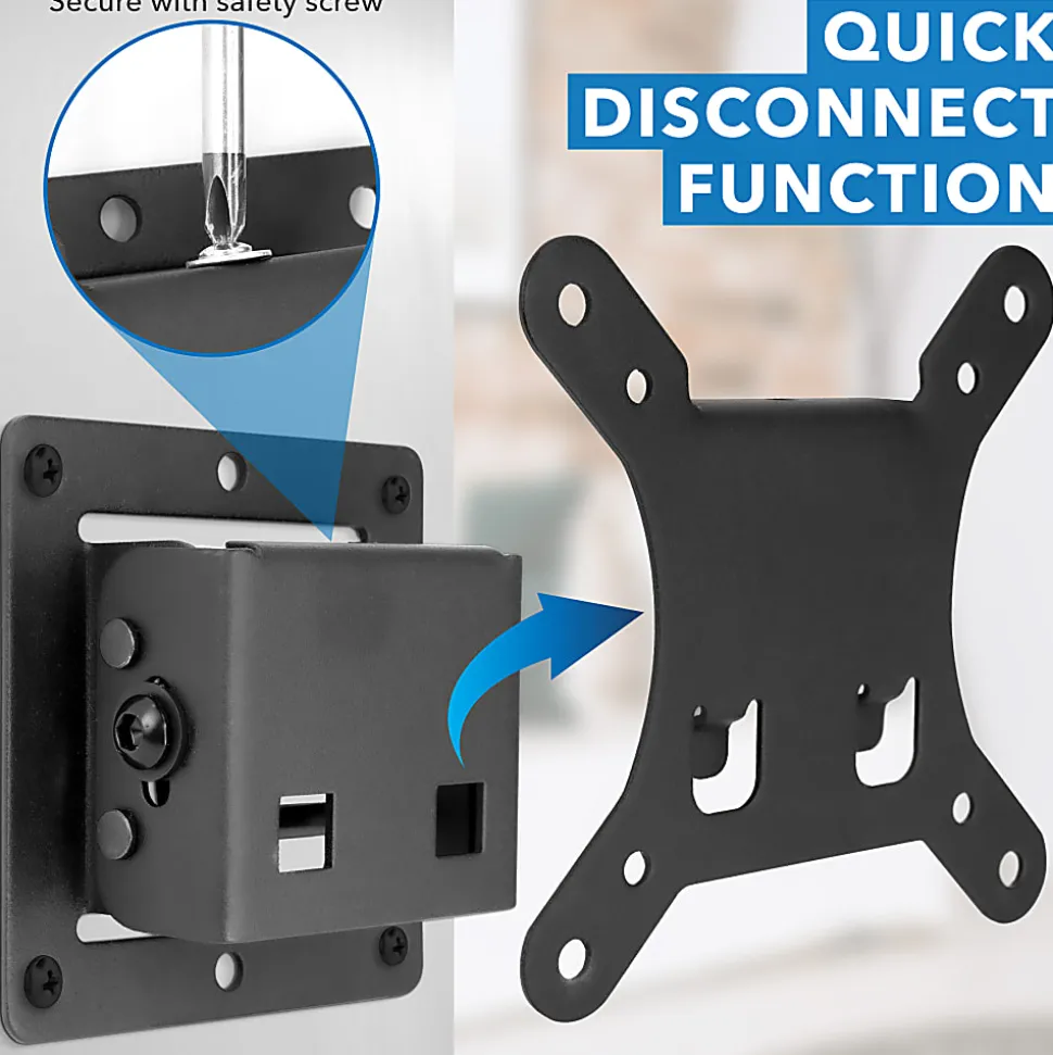 Mount-It! MI-6524 Low-Profile Tilting TV Wall Mount, Black