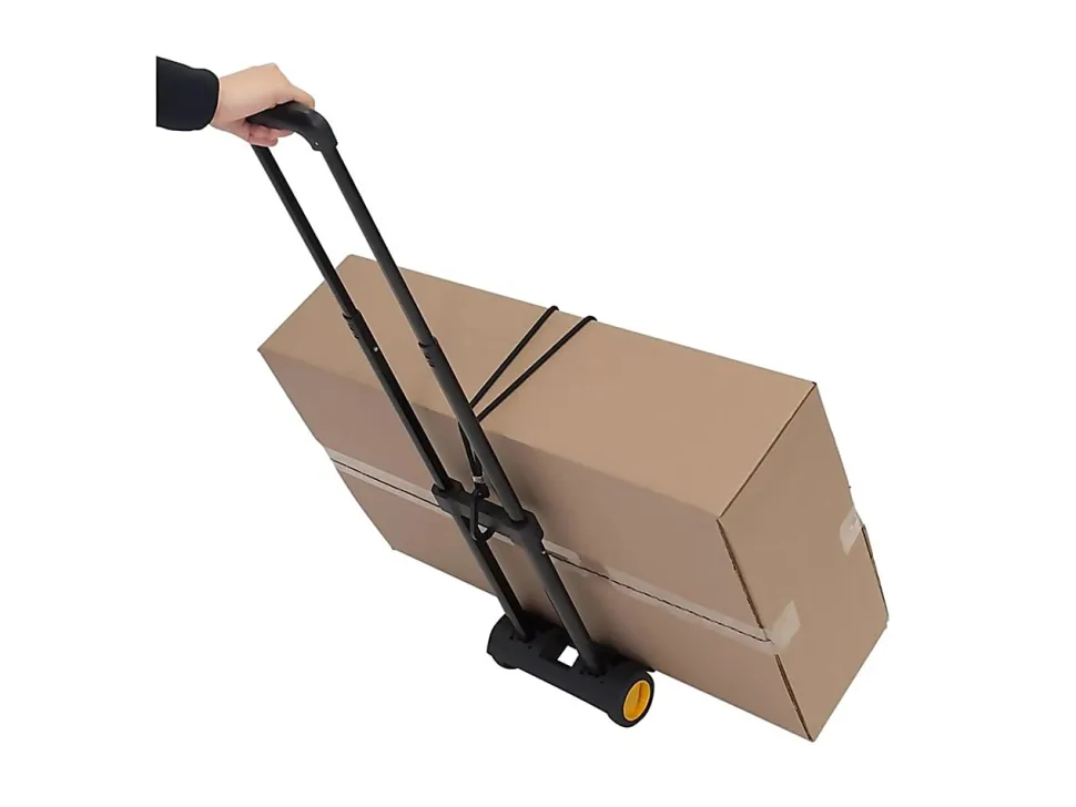 Mount-It! MI-912 Luggage Folding Cart And Dolly, 17"H x 3"W x 9"D, Black