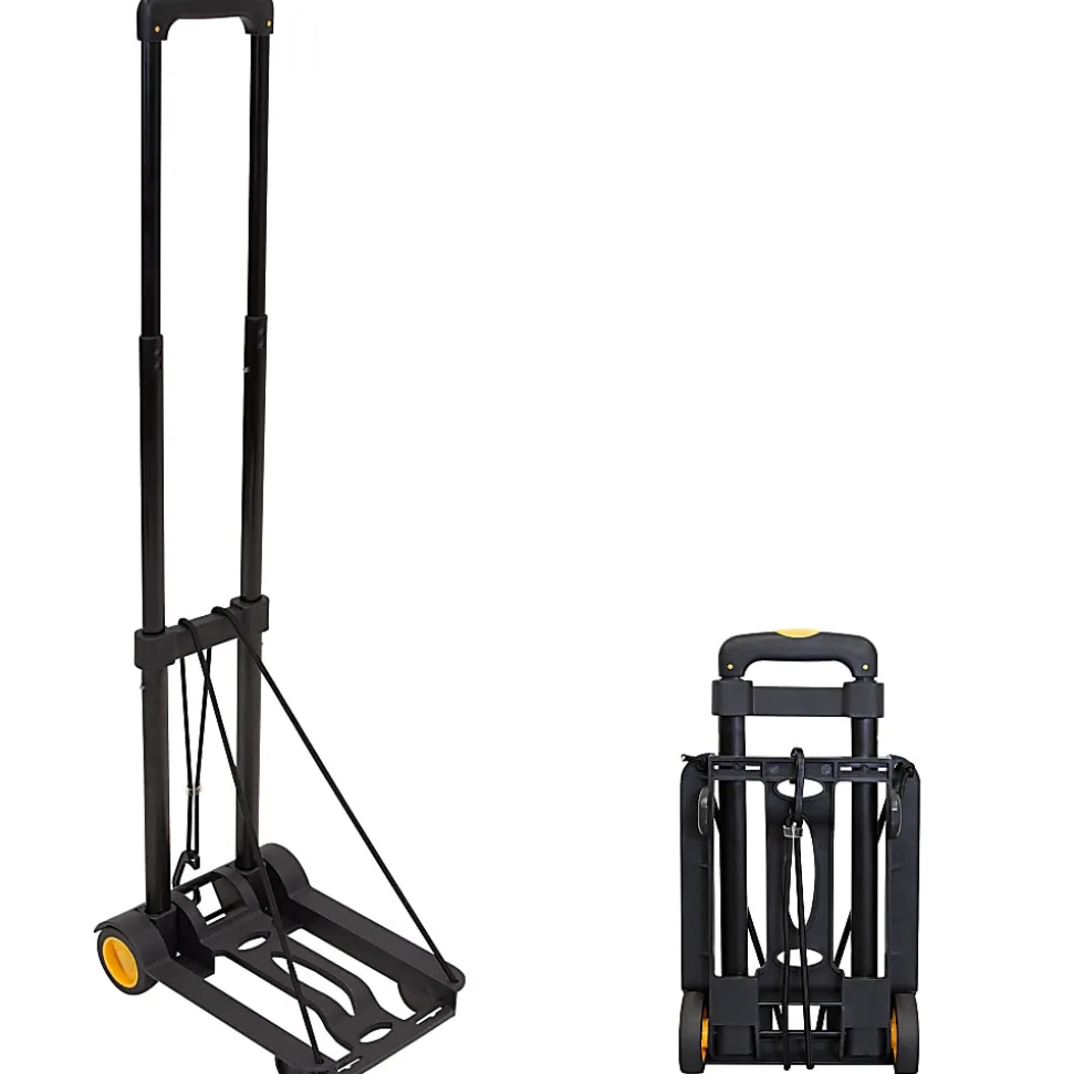 Mount-It! MI-912 Luggage Folding Cart And Dolly, 17"H x 3"W x 9"D, Black