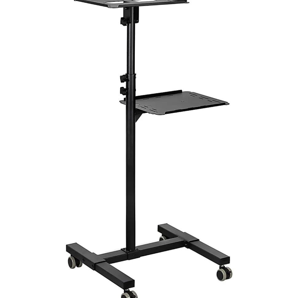 Mount-It! MI-7943 Mobile Projector Standing Desk, 33-1/2”H x 15-1/2”W x 4-1/2”D, Black