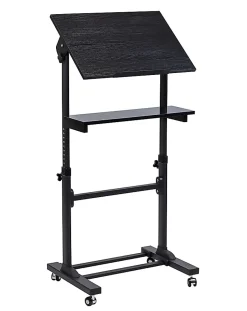 Mount-It! MI-7941Mobile Stand-Up Desk Lectern, 41"H x 20"W x 5-15/16"D, Black