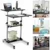 Mount-It! MI-7940 Mobile 37"W Stand-Up Desk, Silver