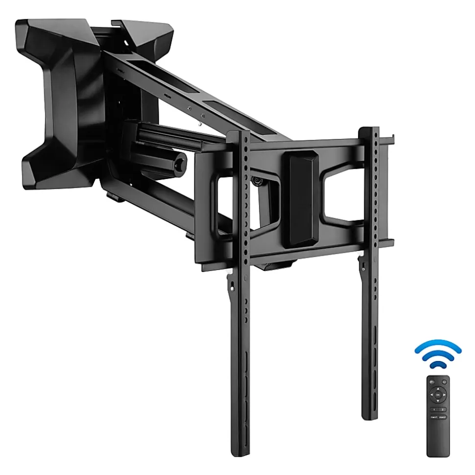 Mount-It! MI-386 Motorized Fireplace TV Wall Mount For Screens 30 To 70", 71"H x 13"W x 18"D, Black