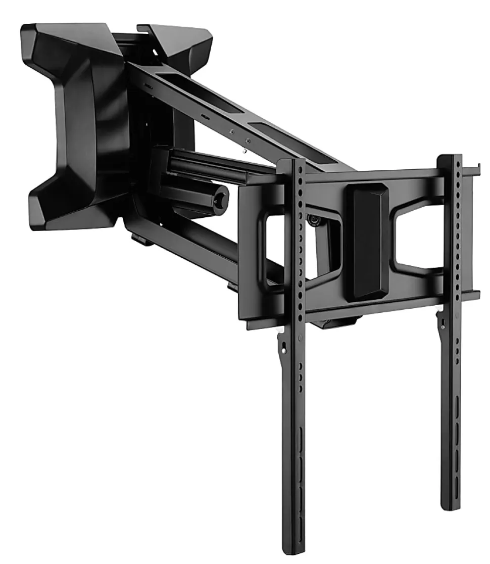 Mount-It! MI-386 Motorized Fireplace TV Wall Mount For Screens 30 To 70", 71"H x 13"W x 18"D, Black