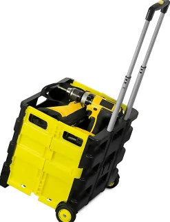 Mount-It! MI-904 Rolling Collapsible Utility Cart, 15"H x 33"W x 13"D, Black