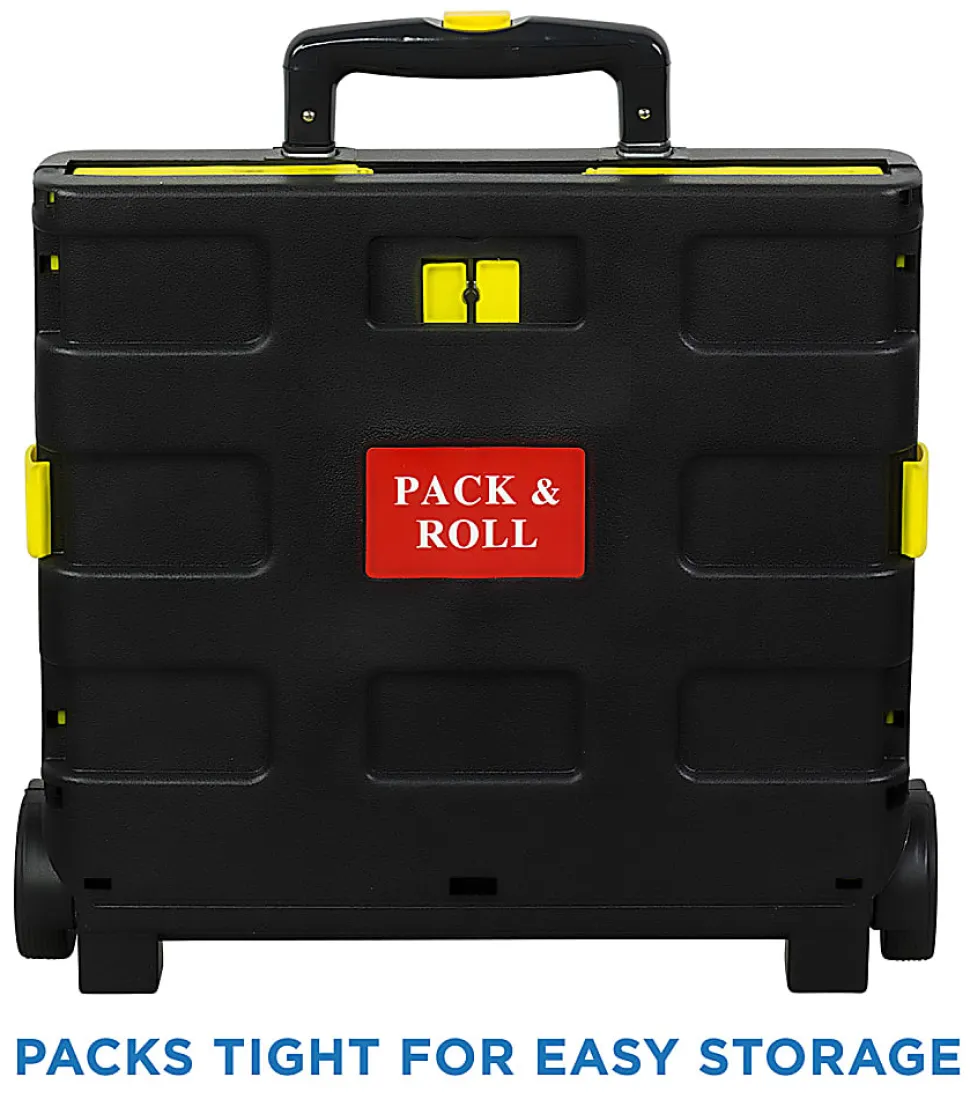 Mount-It! MI-904 Rolling Collapsible Utility Cart, 15"H x 33"W x 13"D, Black