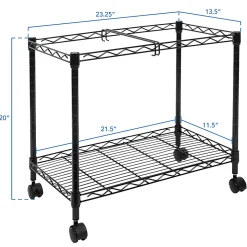 Mount-It! MI-7858 Rolling File Cart With Folder Rack, Black
