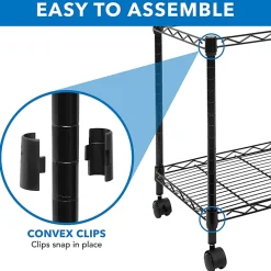 Mount-It! MI-7858 Rolling File Cart With Folder Rack, Black