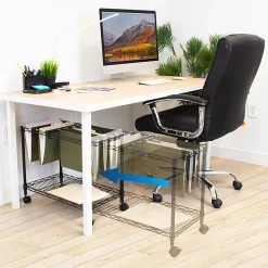 Mount-It! MI-7858 Rolling File Cart With Folder Rack, Black