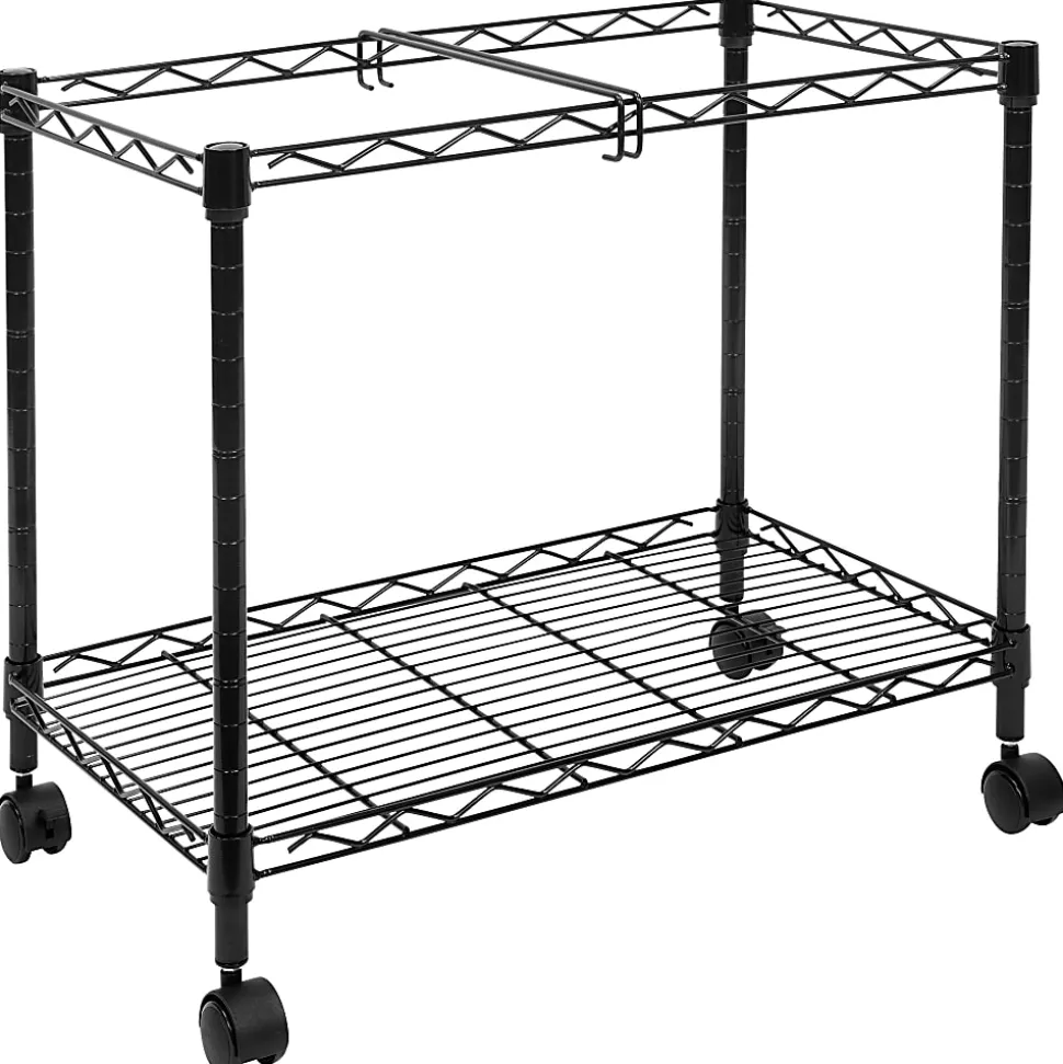 Mount-It! MI-7858 Rolling File Cart With Folder Rack, Black