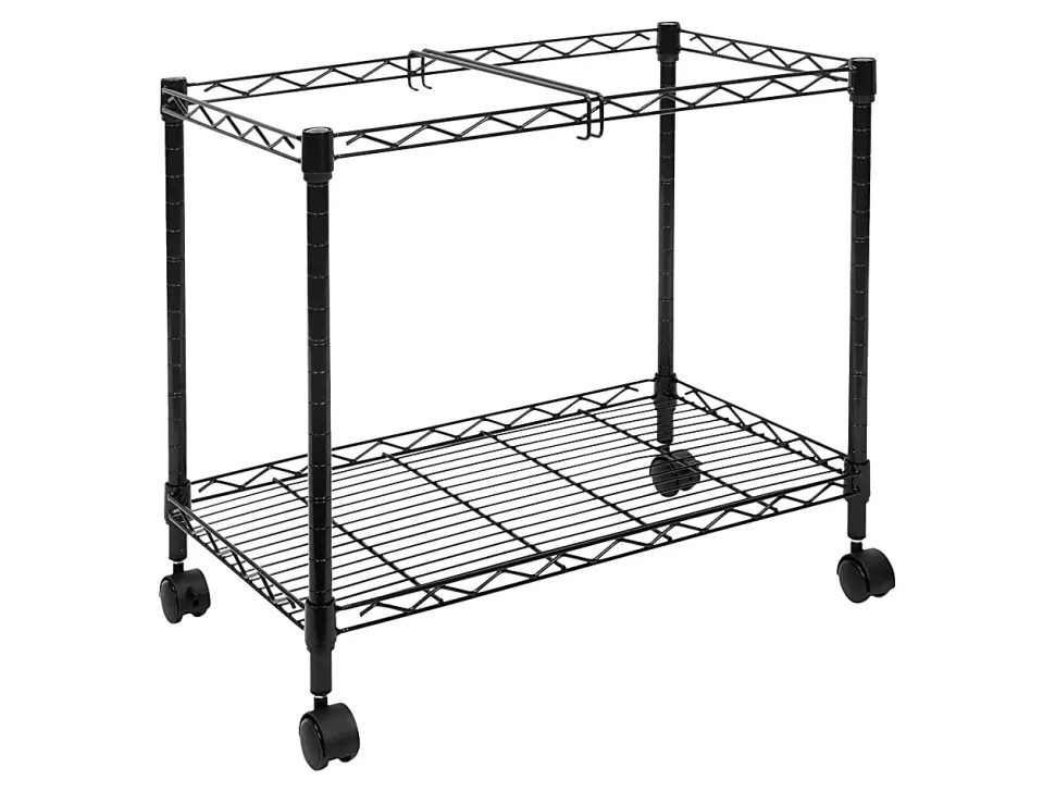 Mount-It! MI-7858 Rolling File Cart With Folder Rack, Black