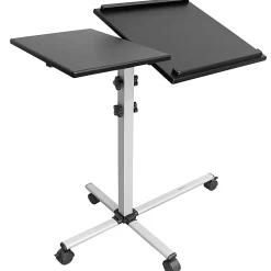 Mount-It! MI-7945 Rolling Laptop Tray And Projector Cart, 26”H x 24”W x 3”D, Black
