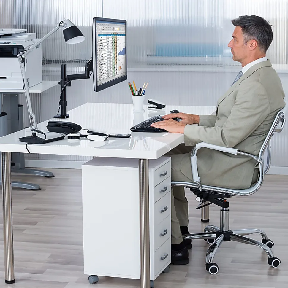 Mount-It! MI-4761 Single Monitor Arm Desk Mount, 16"H x 6"W x 4.8"D, Black