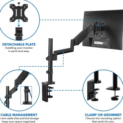 Mount-It! MI-4761 Single Monitor Arm Desk Mount, 16