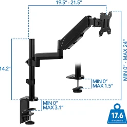Mount-It! MI-4761 Single Monitor Arm Desk Mount, 16